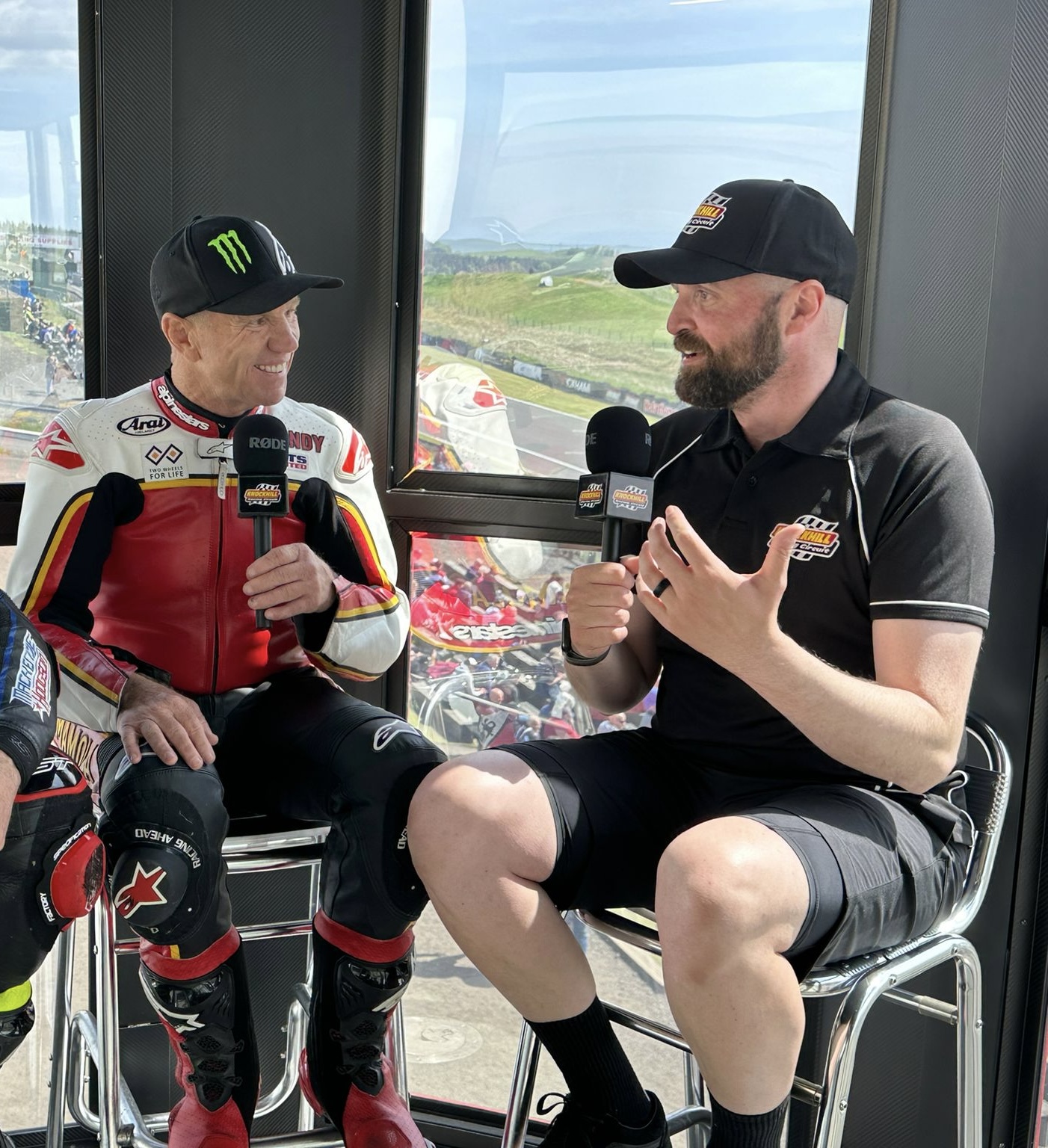Graeme Bodel Inverviewing Superbike rider Randy Mamola